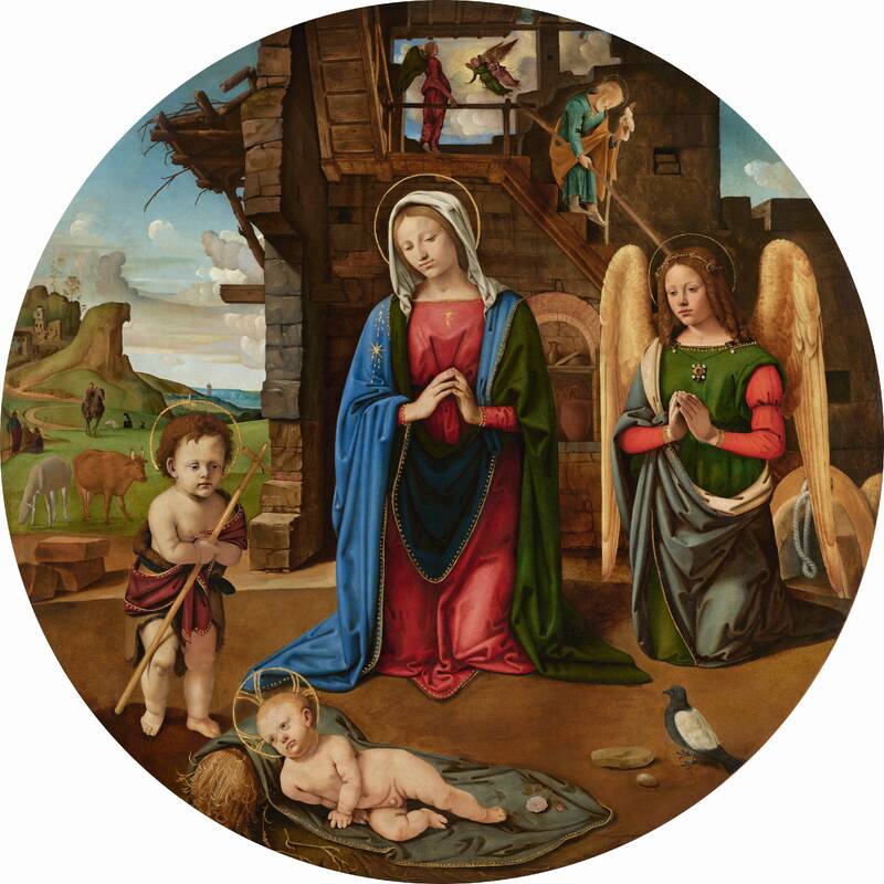 The Nativity with the Infant Saint John by Piero di Cosimo, c. 1495/1505