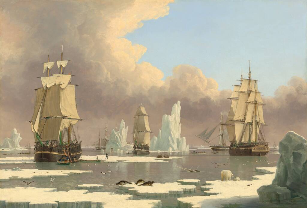 The Northern Whale Fishery: The "Swan" and "Isabella" by John Ward of Hull, c. 1840