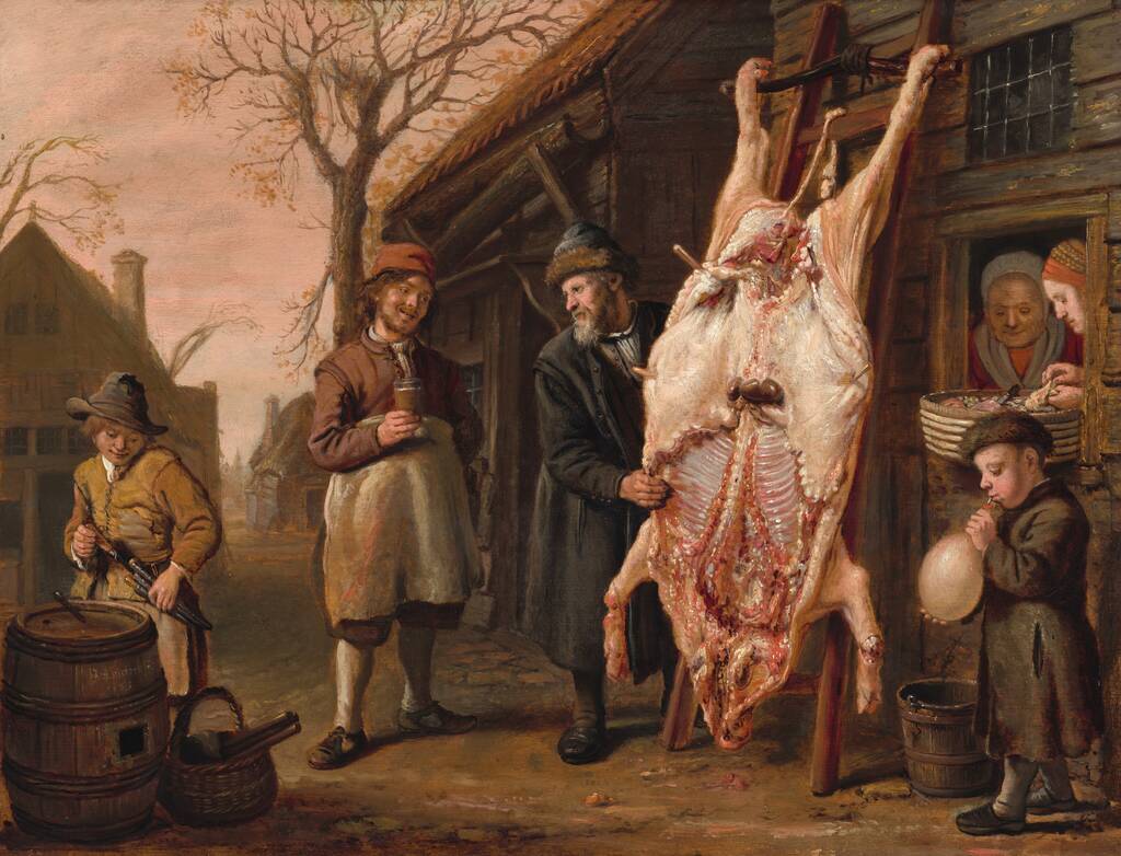 The Slaughtered Hog by Jan Victors, 1653
