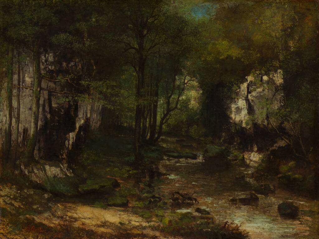 The Stream (Le Ruisseau du Puits-Noir; vallée de la Loue) by Gustave Courbet, 1855