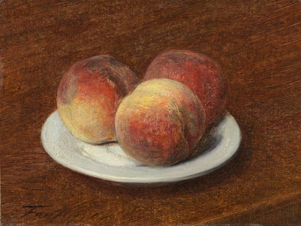 Three Peaches on a Plate by Henri Fantin-Latour, 1868