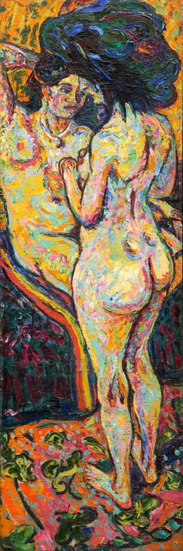 Two Nudes [obverse] by Ernst Ludwig Kirchner, 1907