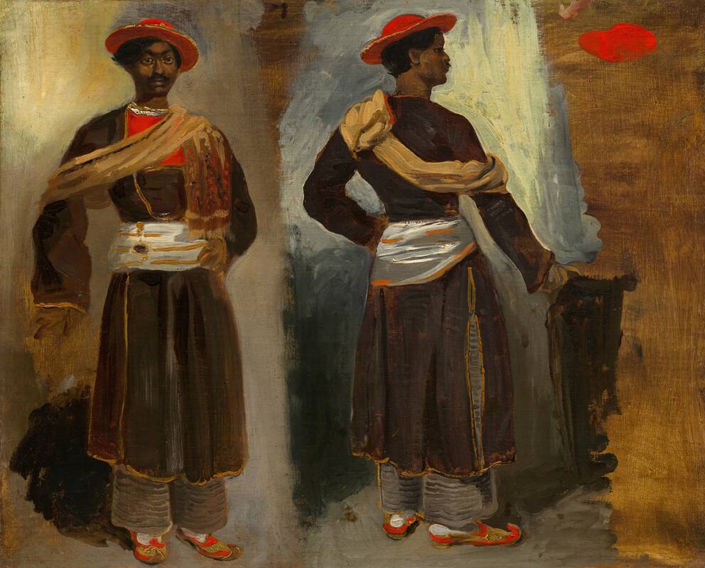 Two Studies of a Standing Indian from Calcutta by Eugène Delacroix, c. 1823/1824