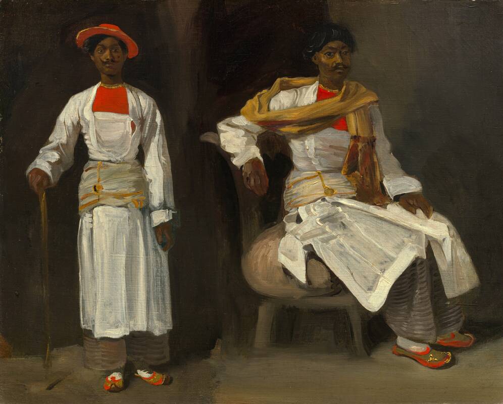 Two Studies of an Indian from Calcutta, Seated and Standing by Eugène Delacroix, c. 1823/1824