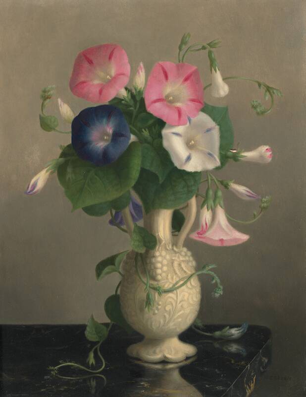 Vase of Morning Glories by Hannah Brown Skeele, n.d.