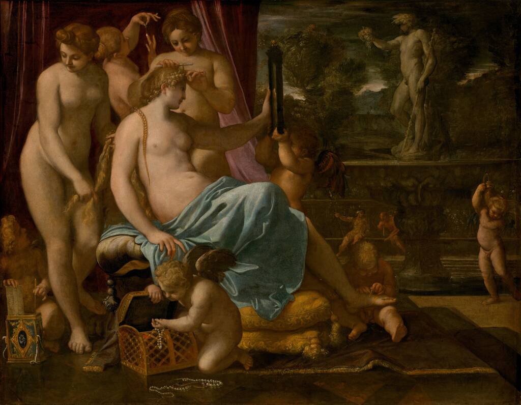 Venus Adorned by the Graces by Annibale Carracci, 1590/1595