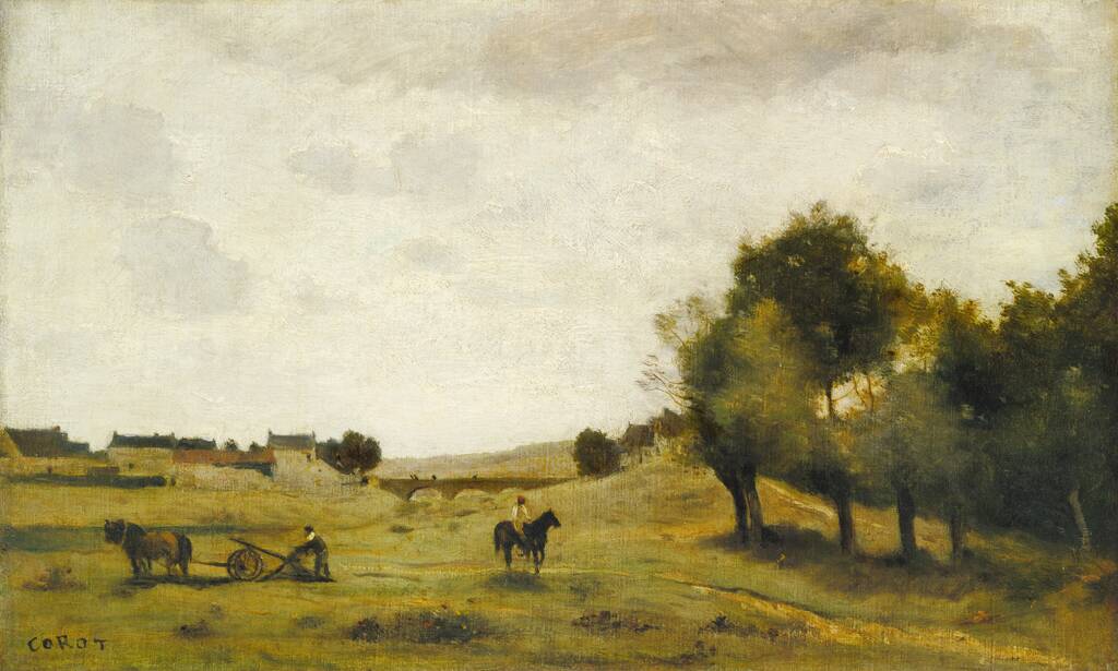 View near Epernon by Jean-Baptiste-Camille Corot, 1850/1860
