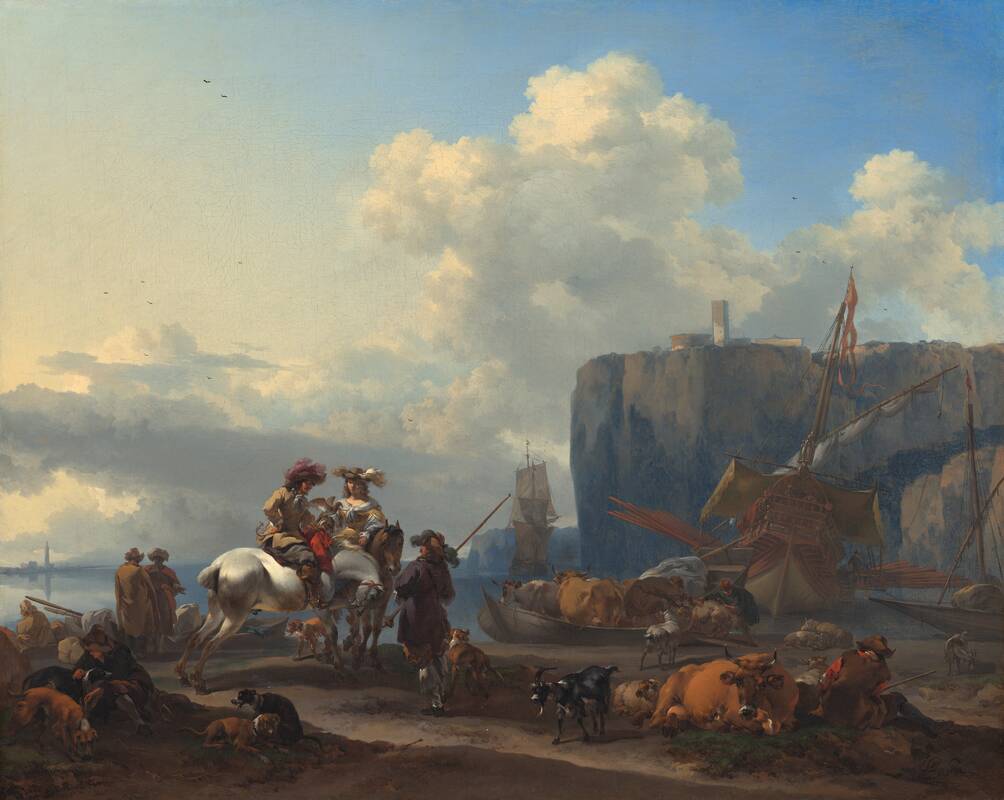 View of an Italian Port by Nicolaes Pietersz Berchem, early 1660s