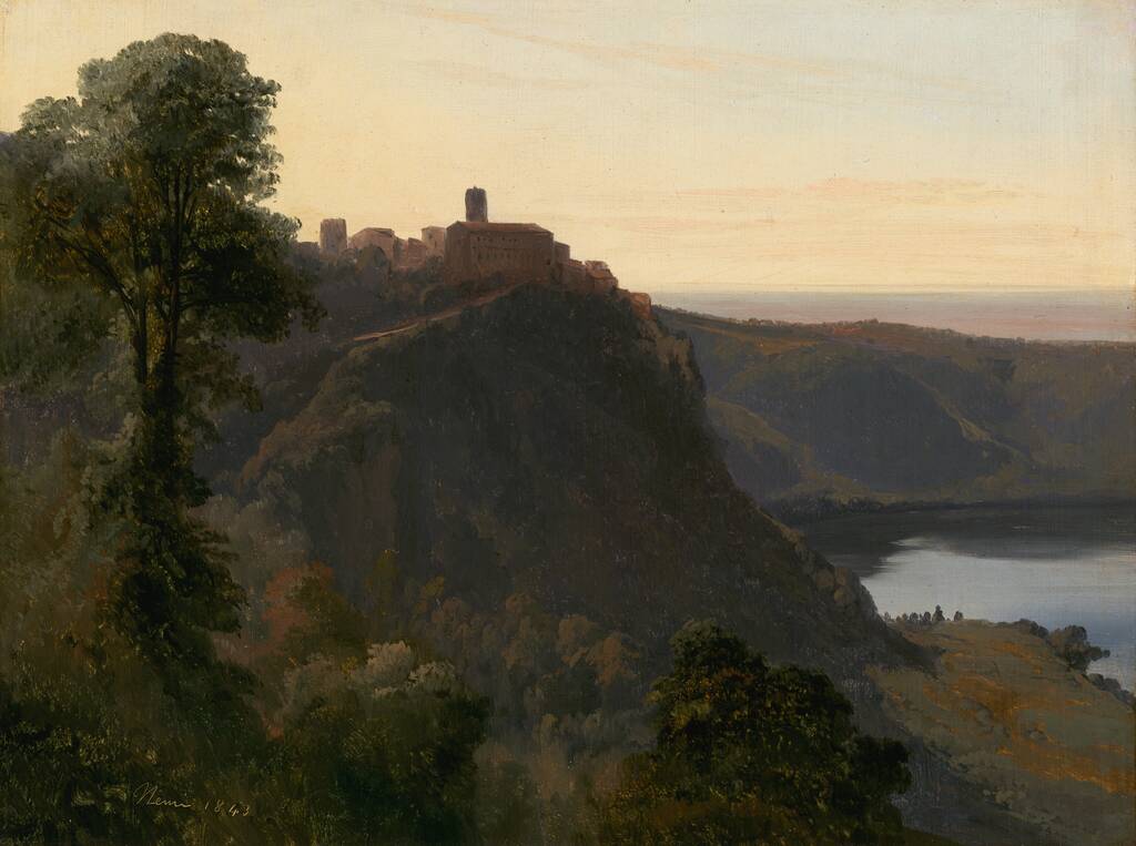 View of Lake Nemi by Jules Coignet, 1843