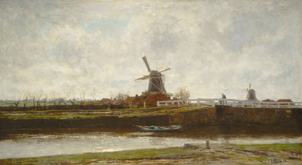 View of the Mill and Bridge on the Noordwest Buitensingel in The Hague by Jacob Maris, 1873