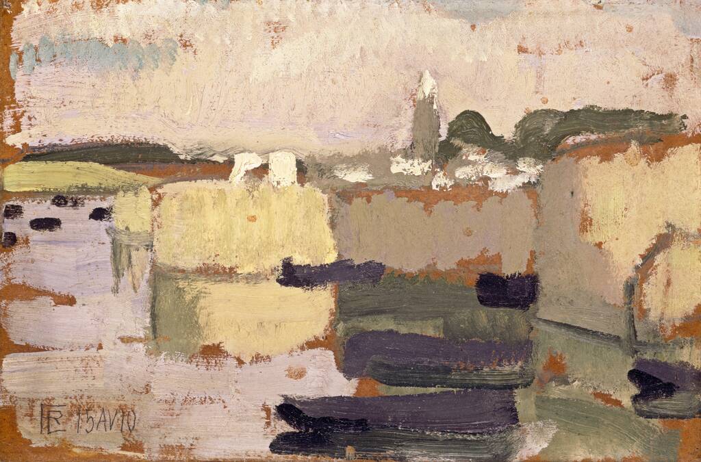 Village at the Water's Edge by Roger de La Fresnaye, 1910
