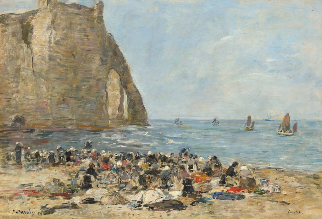 Washerwomen on the Beach of Etretat by Eugène Boudin, 1894
