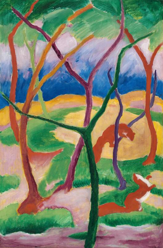 Weasels at Play by Franz Marc, 1911