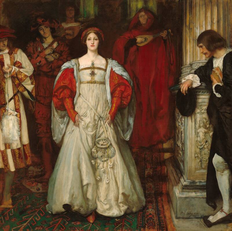 "Who Is Sylvia? What Is She, That All the Swains Commend Her?" by Edwin Austin Abbey, 1896-1899; reworked 1900