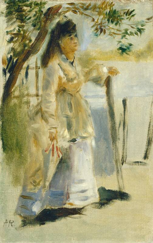Woman by a Fence by Auguste Renoir, 1866
