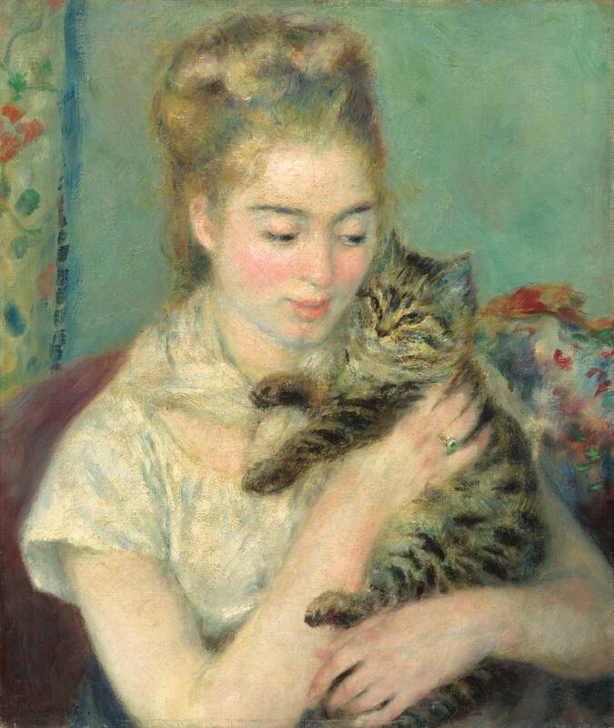 Woman with a Cat by Auguste Renoir, c. 1875