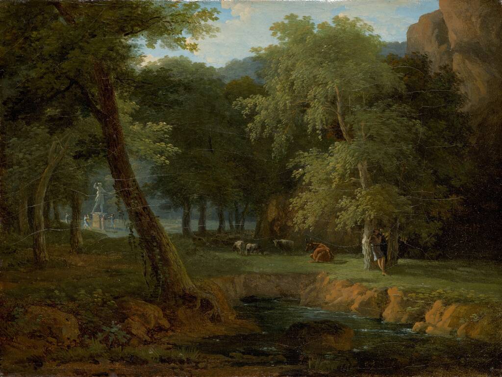 Woodland Scene with Nymphs and a Herm by Jean-Victor Bertin, c. 1810