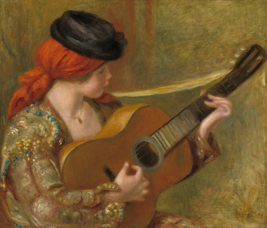 Young Spanish Woman with a Guitar by Auguste Renoir, 1898