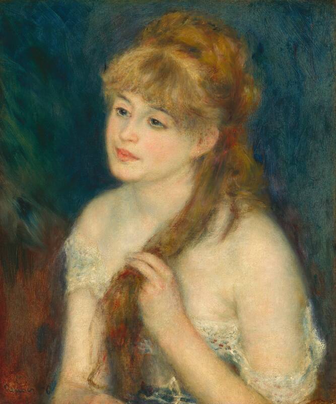 Young Woman Braiding Her Hair by Auguste Renoir, 1876