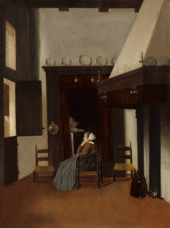 Young Woman in an Interior by Jacobus Vrel, c. 1660